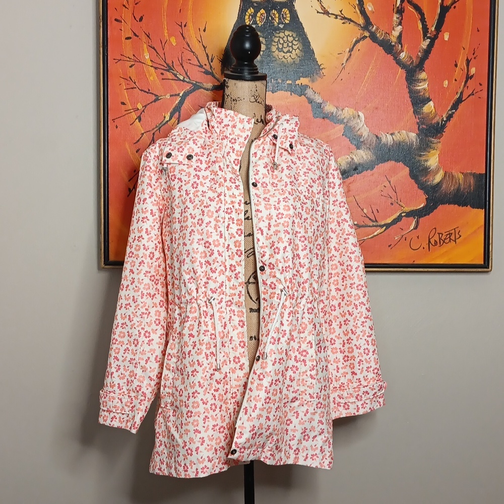 Lands End Floral Zipper Jacket Size Medium - Picture 6 of 6